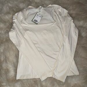 H&M Cream Long Sleeve Top